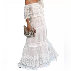 OFF SHOULDER A LINE DRESS/MAXI DRESS